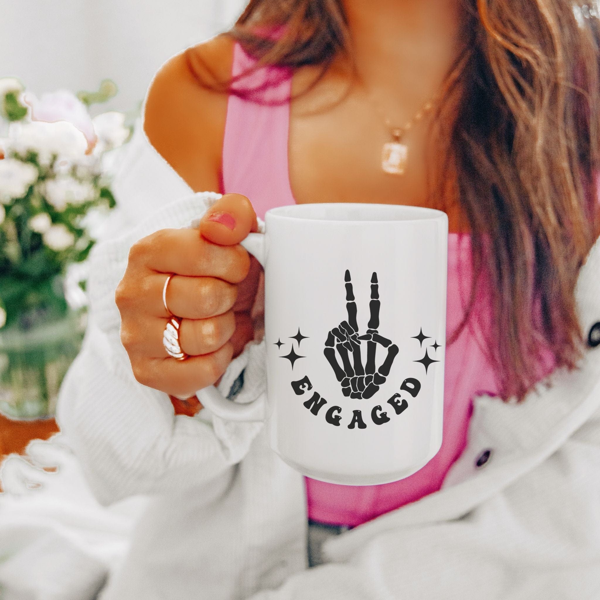 Engaged 15oz Mug | Bridal Gift | Engagement Gift | Wedding Accessory