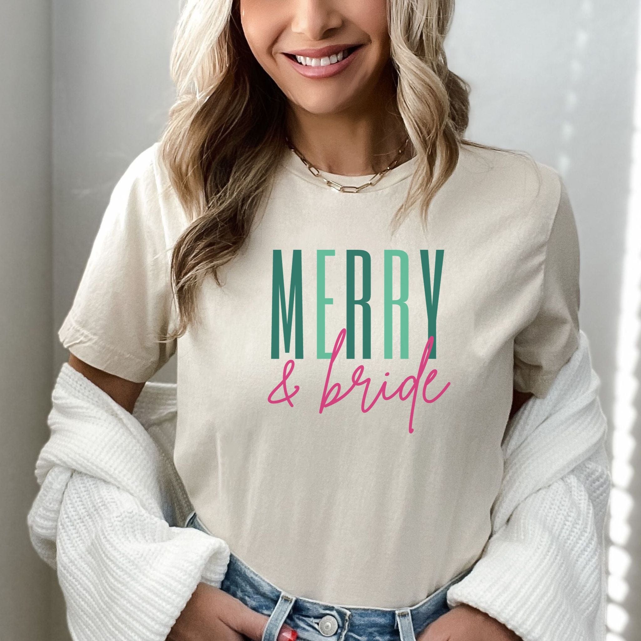 Merry & Bride T-Shirt | Bride Shirt | Engagement Gift | Bridal Shower Outfit