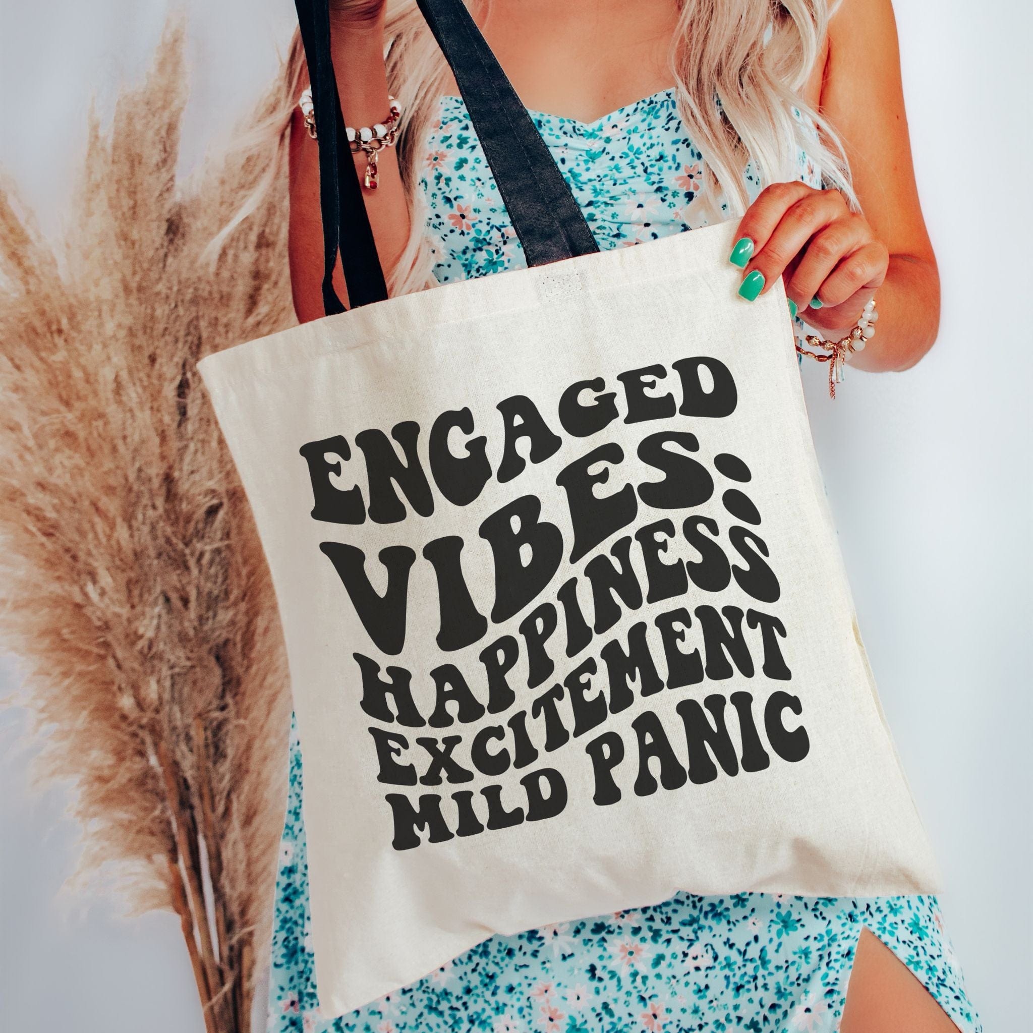 Engaged Vibes: Tote Bag | Bride Travel Bag | Wedding Gift