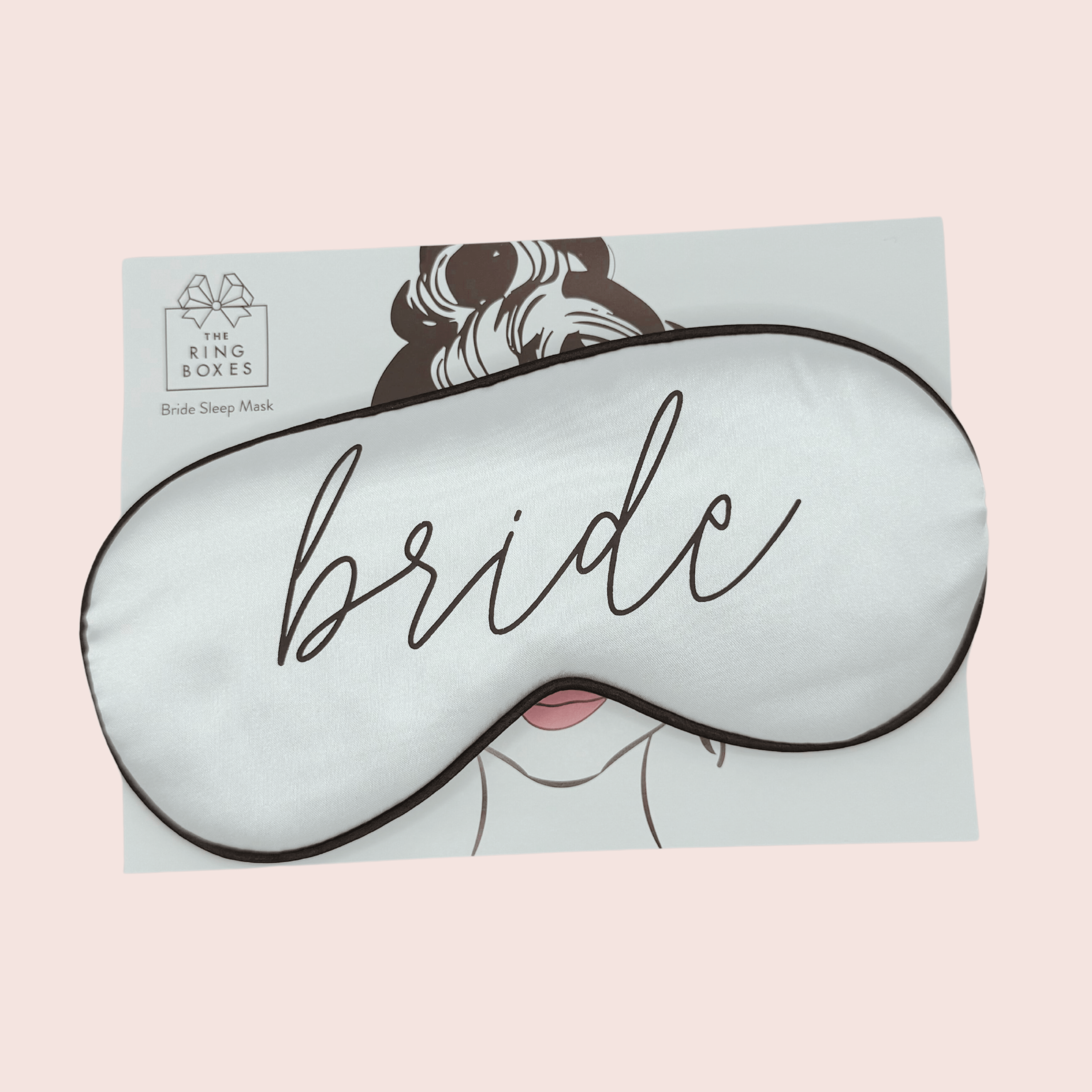 White Satin Bride Sleep Mask